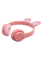УЦЕНКА Беспроводные наушники «Зайчик», световые эффекты, складные, розовые - Фото 4