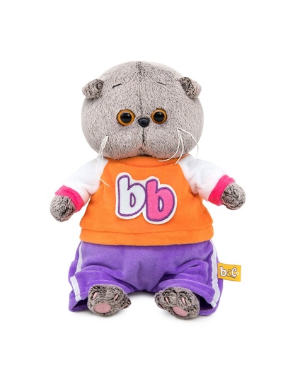 Мягкая игрушка «Кот Басик BABY» в костюмчике в стиле спорт-шик, 20 см