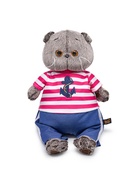 Мягкая игрушка «Кот Басик» в полосатой футболке с якорем, 19 см - Фото 3
