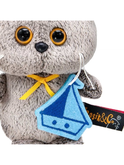Мягкая игрушка - брелок «Кот Басик» с корабликом, 12 см