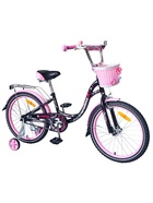 Велосипед детский Nameless LADY, диаметр колёс 20", со съёмными колёсами, с корзиной, чёрный 10882538