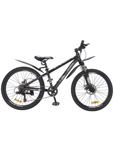 Велосипед подростковый Nameless J4200D, диаметр колёс 24", размер рамы 12.5", 7 скоростей, чёрный