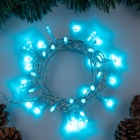 УЦЕНКА Гирлянда «Нить», 4 м, IP20, прозрачная нить, 40 LED, 2 режима, батарейки AAх3 (нет в комплекте), свечение аквамарин - Фото 1