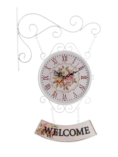 УЦЕНКА Часы настенные интерьерные WELCOME, двусторонние, на подвесе, 47×31 см, d=23 см, от батареек 2×АА