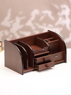 УЦЕНКА Органайзер 7 секций, 2 выдвижных ящика, серия Орех с кантом темным, 16×30×15 см - Фото 3