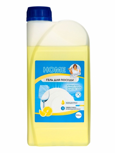 Средство для мытья посуды HERMES INDUSTRY Home, гель-концентрат, лимон, 950 мл