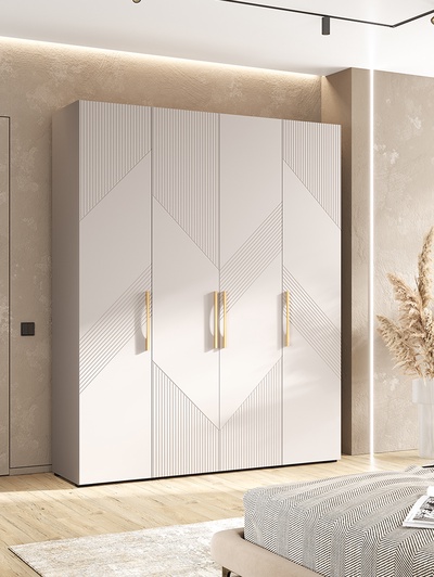 Шкаф четырехстворчатый «Ирис», 1800×506×2236 мм, цвет кашемир/кашемир МДФ