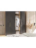 Шкаф четырехстворчатый «Ирис», 1800×506×2236 мм, цвет браш графит МДФ/дуб крафт - Фото 4