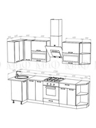 Кухонный гарнитур угловой «Техно», 900×2700 мм, графит софт МДФ/экзотическое дерево - Фото 2