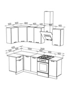 Кухонный гарнитур угловой «Техно», 1100×1800 мм, цвет белый снег софт МДФ/атлантик софт МДФ - Фото 2