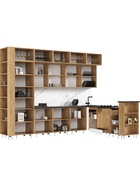 Кухонный гарнитур угловой в потолок «Техно-5», 3200×2240 мм, цвет дуб крафт/белый глянец - Фото 3