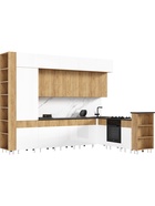 Кухонный гарнитур угловой в потолок «Техно-5», 3200×2240 мм, цвет дуб крафт/белый глянец - Фото 5