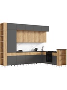 Кухонный гарнитур угловой в потолок «Техно-5», 3200×2240 мм, дуб крафт/графит софт - Фото 3