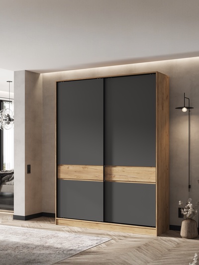 Шкаф – купе «Роджина», 1800×520×2400 мм, цвет дуб крафт/графит