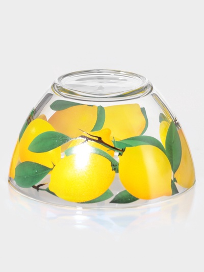 Набор салатников Декостек «Трио. Лимоны», 3 шт., 1700/900/300 мл, стекло, прозрачный, жёлтый