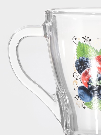 Кружка Декостек «Ягодный фреш», 250 мл, стекло, прозрачная