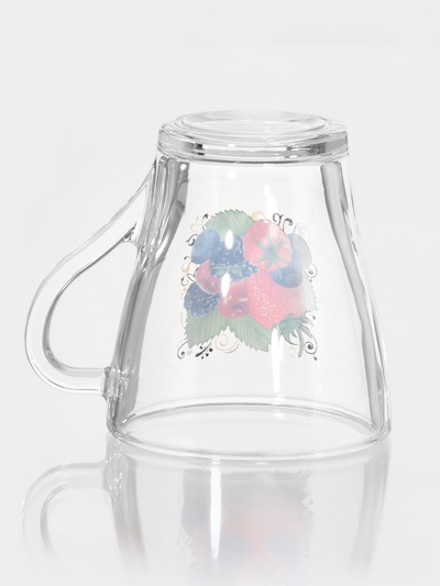 Кружка Декостек «Ягодный фреш», 250 мл, стекло, прозрачная