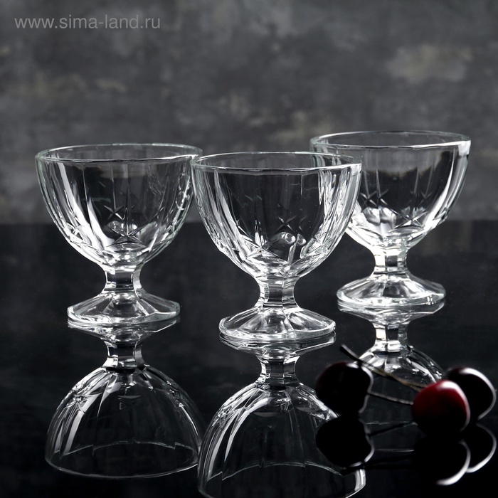 УЦЕНКА Набор креманок для мороженого 3 шт 300 мл "МАЛЬДИВЫ" H5127 - Фото 1