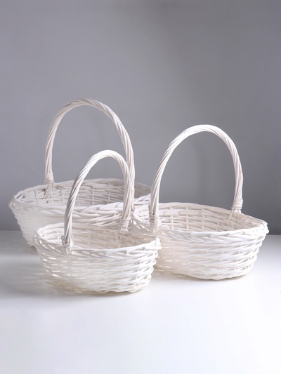 Набор корзин плетёных 3 шт., 44×33×14×40/38×28×12.5×35/32×23×11×30 см