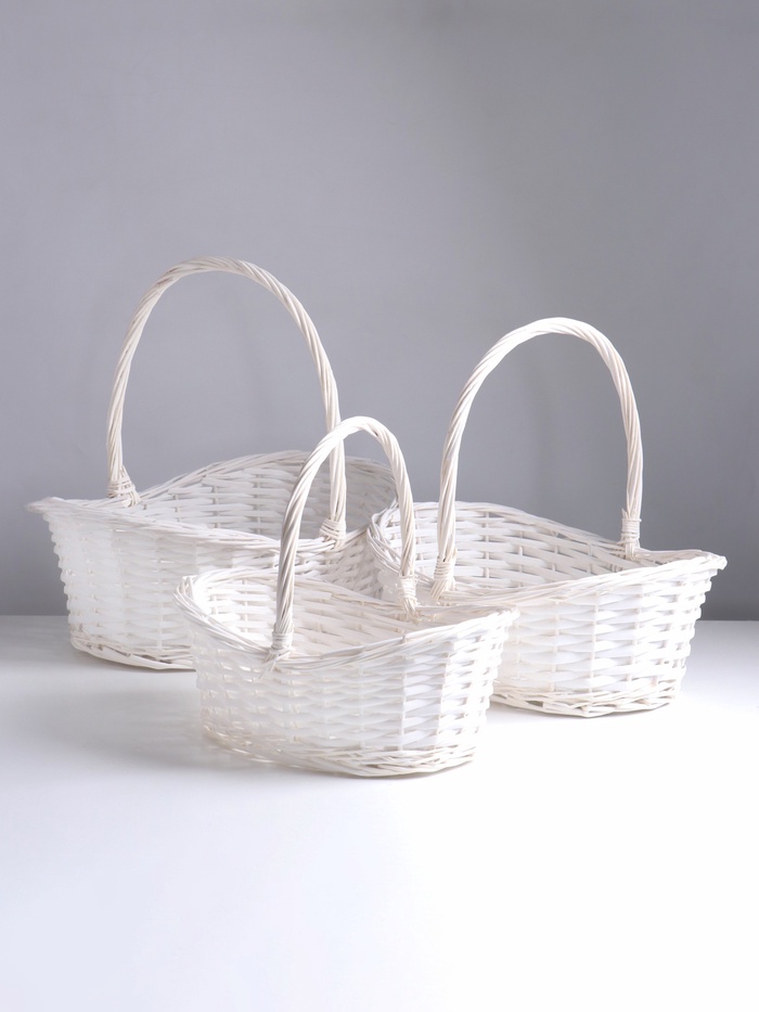 Набор корзин плетёных 3 шт., 44×32×13×38/38×27×15×11.5×33/32×22×13×10×28 см - Фото 1