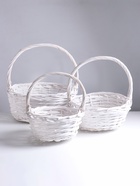 Корзина плетёная для хранения, ива, овальная, серая, набор 3 шт. - Фото 1