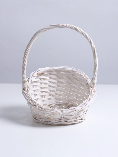 Корзина плетёная 25×25×5×13.5×30 см, ива, белая