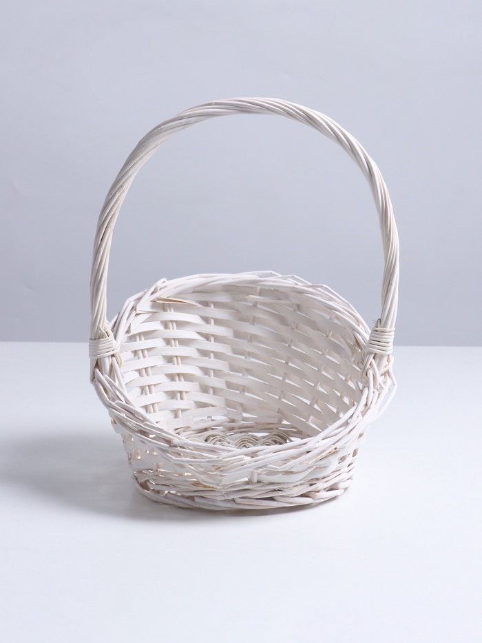 Корзина плетёная 25×25×5×13.5×30 см, ива, белая - Фото 1