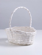 Корзина плетёная 27×23×12×9×28 см, ива, белая - Фото 1