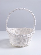 Корзина плетёная 27×23×12×9×28 см, ива, белая - Фото 2