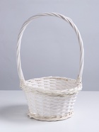 Корзина плетёная 27×27×14×43 см, ива, белая - Фото 1