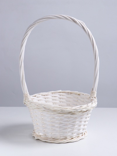 Корзина плетёная 27×27×14×43 см, ива, белая