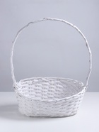 Корзина плетёная 38×25Н10/16/49 см, ива, белая - Фото 1