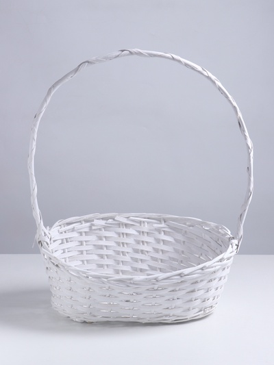 Корзина плетёная 38×25Н10/16/49 см, ива, белая