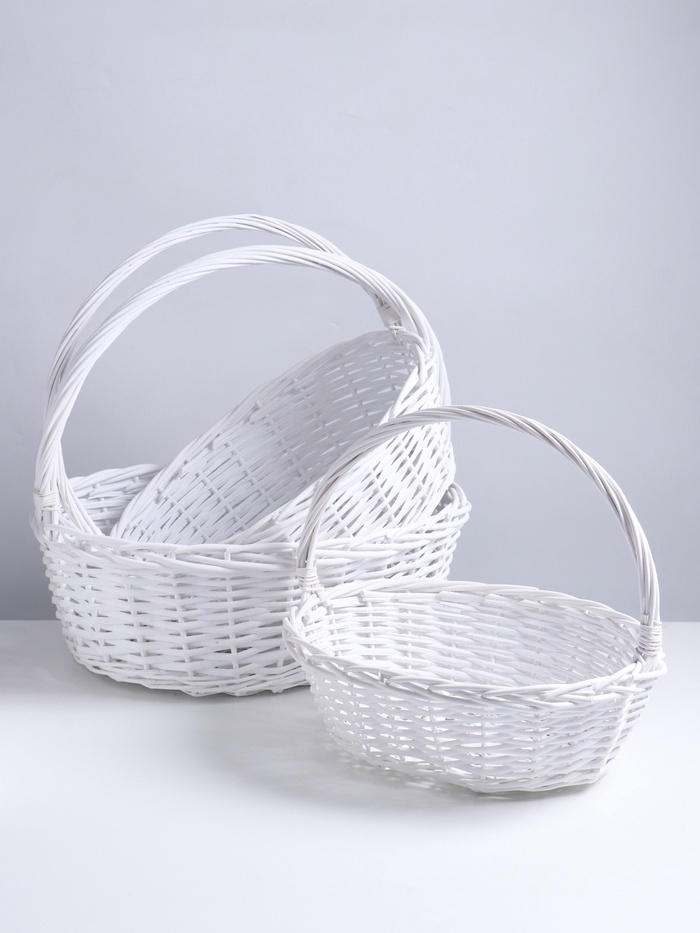Набор корзин плетёных 3 шт., 46×39×16/40×34×14/36×28×12 см, ива - Фото 1