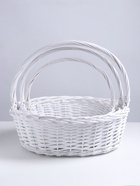 Набор корзин плетёных 3 шт., 46×39×16/40×34×14/36×28×12 см, ива - Фото 2