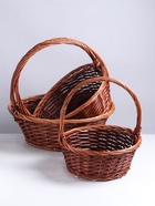 Набор корзин плетёных 3 шт., 48×18×44/40×16×39/33×14×34 см, ива - Фото 1