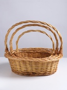 Набор корзин плетёных, 3 шт., 48×38×14×40/40×30×12×35/32×24×11×30 см, ива - фото 40484458