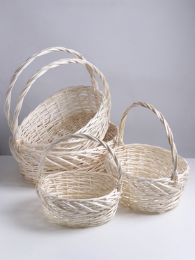 Набор корзин плетёных 4 шт., 47×42×18/41×35×15/36×30×15/30×23×12 см, ива