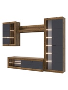 Гостиная «Прага 1», 2186×422×1940 мм, цвет дуб делано/ графит софт - Фото 3