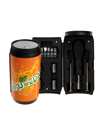 УЦЕНКА Набор инструментов ТУНДРА, подарочный пластиковый кейс «Банка», 13 предметов