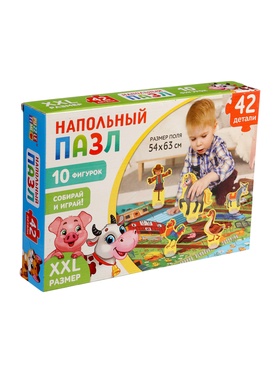 {{photo.Alt || photo.Description || 'УЦЕНКА Набор напольный пазл с фигурками «Моя ферма», 10 фигурок, 42 детали'}}