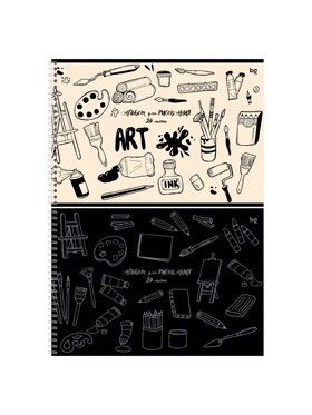 Альбом для рисования А4, 24 листа на гребне, Mono-art, блок офсет 100 г/м², МИКС