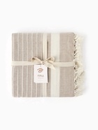Плед «Этель» Beige stripe, 150×220 см, бежевый, хлопок 100% - Фото 7