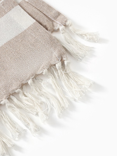 Плед «Этель» Beige stripe, 220×240 см, бежевый, хлопок 100%