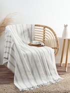 Плед «Этель» Milky stripe, 130×160 см, молочный, хлопок 100% - Фото 1