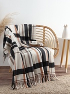 Плед с бахромой «Этель» Black square, 120×120 см, бежевый - Фото 4