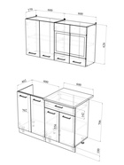 Кухонный гарнитур «Брауни», 1200×600 мм, цвет белый гладкий/дуб вотан - Фото 4