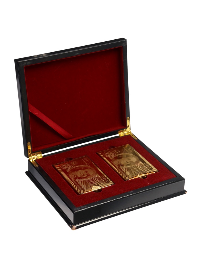 УЦЕНКА Карты игральные пластиковые «Золотая коллекция», 2 колоды по 54 шт. - Фото 1