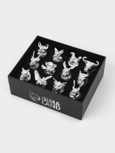 УЦЕНКА Подарочный набор рюмок-перевёртышей «Лучшему мужчине» на 12 персон, рюмка 30 мл, серебро 949