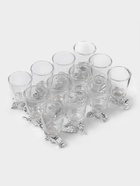 УЦЕНКА Подарочный набор рюмок-перевёртышей «Лучшему мужчине» на 12 персон, рюмка 30 мл, серебро 949 - Фото 4